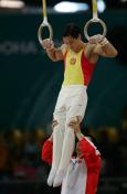 杨威陈一冰并列多哈亚运会体操比赛吊环冠军