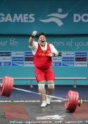 亚运会举重女子75公斤以上级 穆爽爽夺金并打破世界纪录