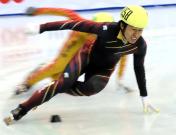 十一运会短道速滑男子1000米 隋宝库获得第一名