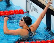 十一运会女子100米蛙泳 解放军选手齐晖夺冠