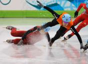 冬奥会短道速滑男子1500米预赛 宋伟龙摔倒无缘半决赛