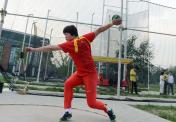 中国田径队铁饼组训练备战奥运