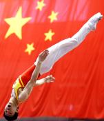 备战伦敦奥运会 中国蹦床队进行队内测试赛