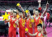 伦敦奥运会体操男团决赛 中国队卫冕成功