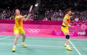 伦敦奥运羽毛球女双 于洋/王晓理0比2不敌韩国组合