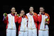 伦敦奥运会重剑女团决赛 中国队强势夺冠