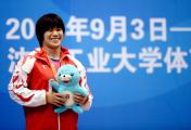 十二运会女举69公斤级决赛 山东选手谢虹丽夺得冠军