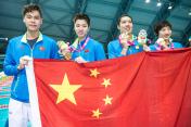 南京青奥会混合4x100米接力 中国队夺冠