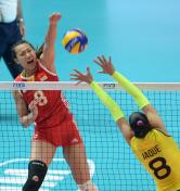女排世锦赛第三阶段 中国0比3遭巴西横扫
