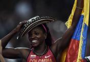 田径世锦赛女子三级跳决赛 哥伦比亚选手凯特林夺冠