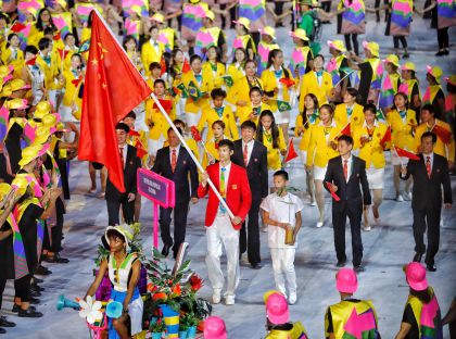 里约奥运会开幕式 中国代表团入场