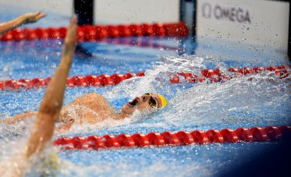 里约奥运会男子100米仰泳半决赛  中国选手徐嘉余进决赛