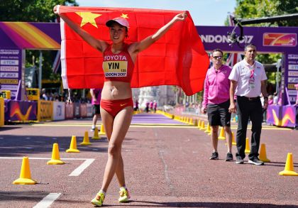 世界田径锦标赛男女50公里竞走  尹航杨树青获女子亚军季军