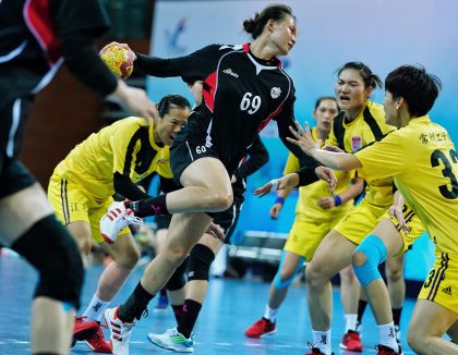 第十三届全运会女子手球B组第四场   北京负于江苏