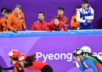 平昌冬奥会短道速滑女3000接力预赛 中国队创赛会纪录晋级半决赛