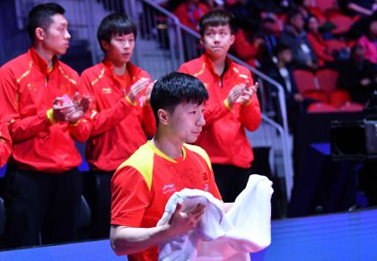 第54届世乒赛团体赛  男子B组第五轮中国3比0胜朝鲜