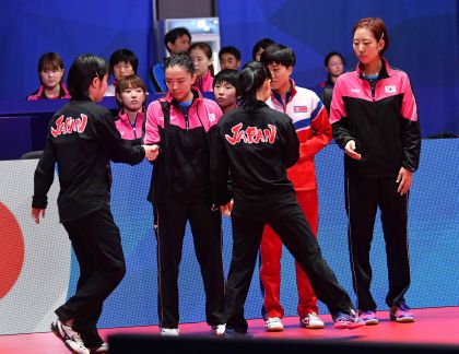第54届世乒赛团体赛  女子团体朝韩对阵日本