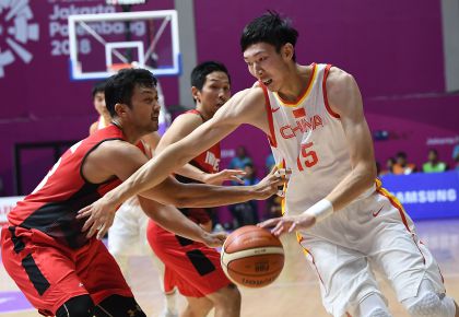 亚运会男子篮球1/4决赛 中国队98比63胜印尼队