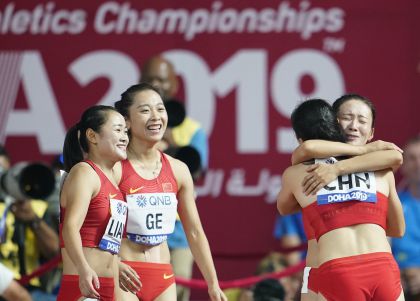 中国队晋级多哈田径世锦赛女子4X100米接力决赛