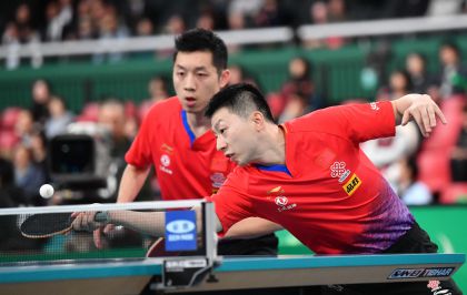 2019国际乒联团体世界杯男团比赛 中国3比0胜中国台北