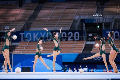 东京奥运会艺术体操团体全能资格赛 中国队出战
