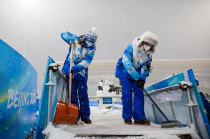 北京冬奥会张家口赛区大雪纷飞