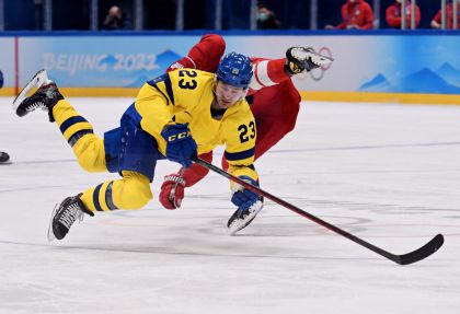 北京冬奥会男子冰球半决赛 俄罗斯奥委会队对阵瑞典队